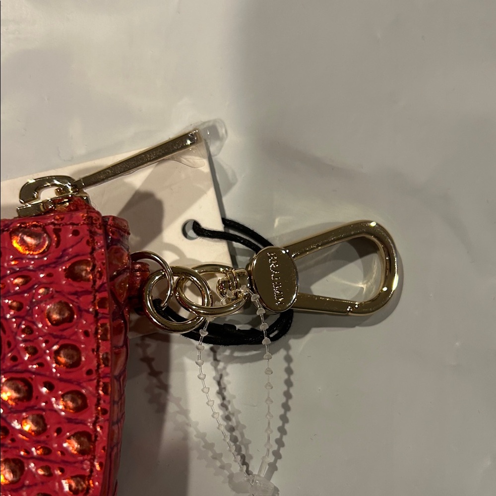 Brahmin Shiny Red Croc-Embossed Mini Coin Pouch with Gold Hardware NWT - Picture 7 of 10